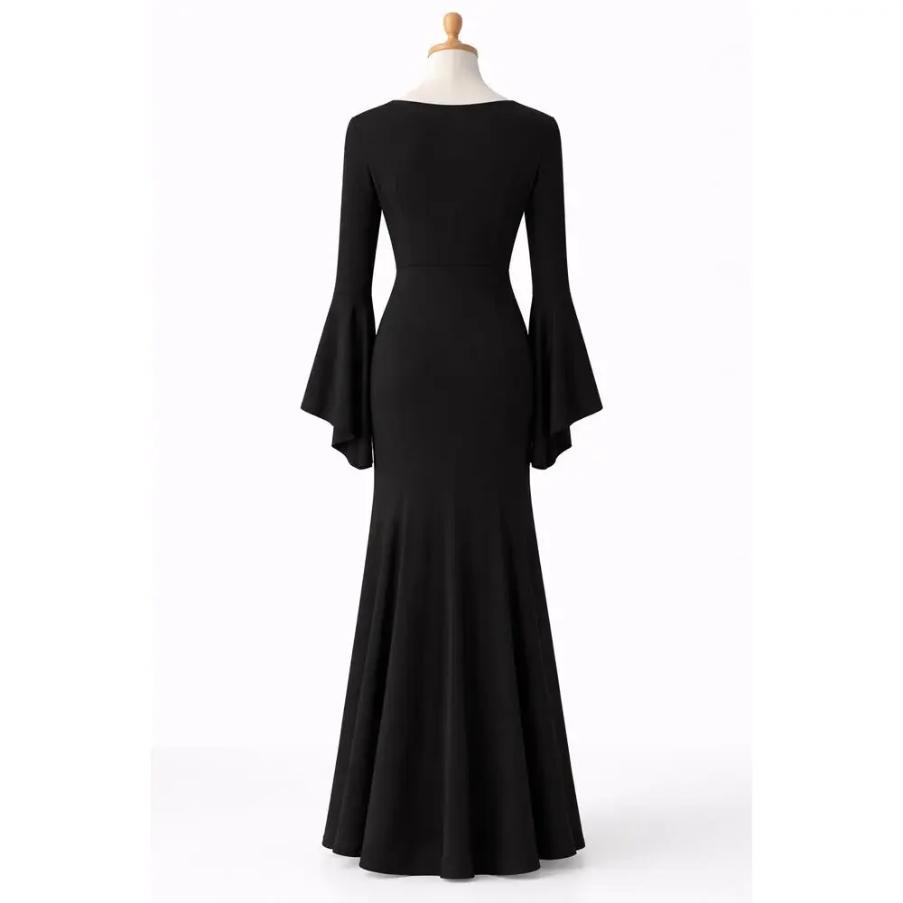 Whimsigoth Black Maxi Dress Womens Size S Vamp Costume Goth Witchy Formal Glam - Picture 4 of 4